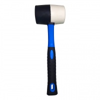 Киянка резиновая черно-белая с фиберглассовой рукояткой 1000 гр, "MAXIMUM" MX 08755