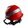 Каска защитная строительная, красно-серебристая, ABS Plus оптом