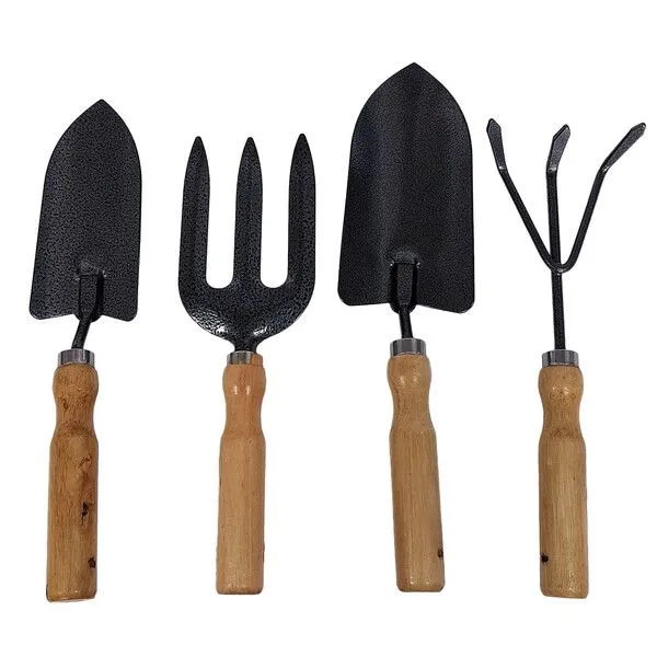 Набор садовых инструментов 4шт., мини, деревянная рукоятка, "MAXIMUM" MX 17535